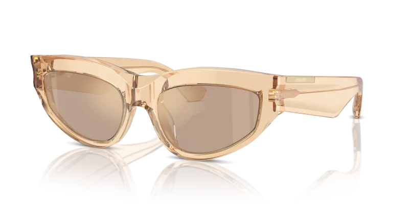 แว่นกันแดด Burberry BE4425U-40635A Brown Light Brown Mirror Gold Flash Burberry BE4425U 40635A แว่นกันแดดทรงตาแมวสีน้ำตาล เลนส์ปรอททึบทองแฟลช ผู้หญิง