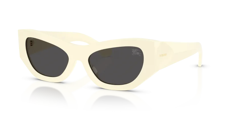 แว่นกันแดด Burberry BE4450U-415887 White Ivory Dark Grey Burberry BE4450U 415887 แว่นกันแดดงาช้างขาว สำหรับผู้หญิง
