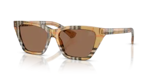 Burberry BE4468F 416373 แว่นกันแดดลาย Check Sand สำหรับผู้หญิง