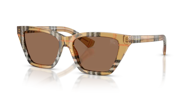 แว่นกันแดด Burberry BE4468F-416373 Check Sand Dark Brown Burberry BE4468F 416373 แว่นกันแดดลาย Check Sand สำหรับผู้หญิง