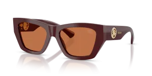 Burberry BE4492-411973 แว่นกันแดดสีบอร์โด เลนส์น้ำตาล สำหรับผู้หญิง