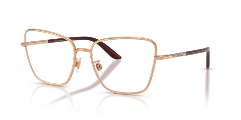 Dolce & Gabbana DG1359 1298 แว่นสายตาทรงตาแมวสีโรสโกลด์ สำหรับผู้หญิง