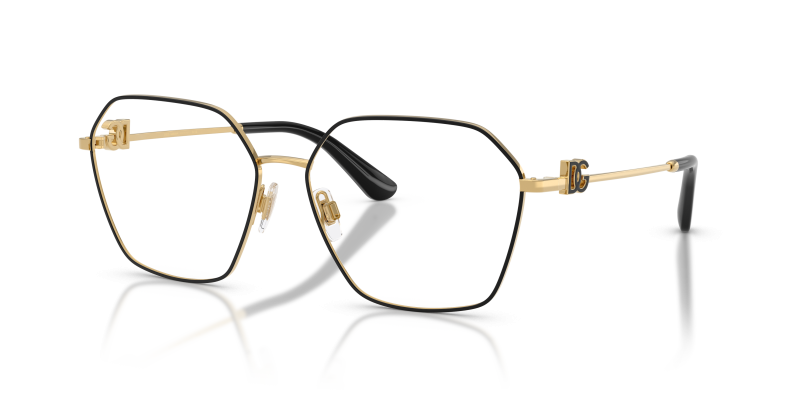 กรอบแว่นสายตา Dolce & Gabbana DG1366-1334 Gold/Black Dolce & Gabbana DG1366 1334 แว่นสายตาโลหะทองตัดดำ สำหรับผู้หญิง