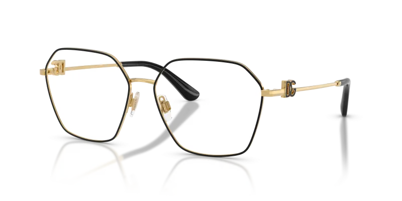 กรอบแว่นสายตา Dolce & Gabbana DG1366-1334 Gold/Black Dolce & Gabbana DG1366 1334 แว่นสายตาโลหะทองตัดดำ สำหรับผู้หญิง