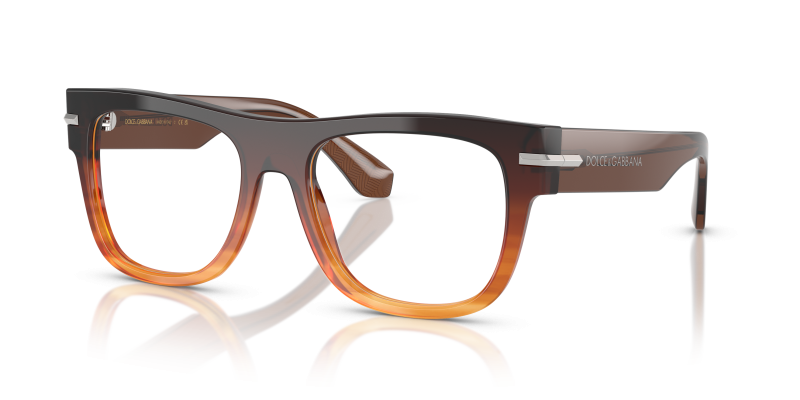 กรอบแว่นสายตา Dolce & Gabbana DG3407-3486 Gradient Striped Brown Dolce & Gabbana DG3407 3486 แว่นสายตาสีน้ำตาลไล่ระดับ สำหรับผู้ชาย