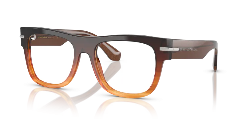 กรอบแว่นสายตา Dolce & Gabbana DG3407-3486 Gradient Striped Brown Dolce & Gabbana DG3407 3486 แว่นสายตาสีน้ำตาลไล่ระดับ สำหรับผู้ชาย