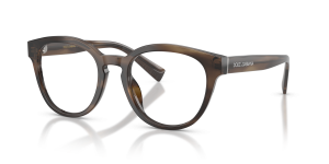 Dolce & Gabbana DG3421 3200 แว่นสายตาลายบุหรี่แถบน้ำตาล สำหรับผู้ชาย