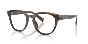 Dolce & Gabbana DG3421 3200 แว่นสายตาลายบุหรี่แถบน้ำตาล สำหรับผู้ชาย