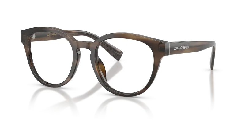 กรอบแว่นสายตา Dolce & Gabbana DG3421-3200 Striped Tobacco Dolce & Gabbana DG3421 3200 แว่นสายตาลายบุหรี่แถบน้ำตาล สำหรับผู้ชาย