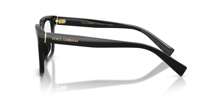 แว่นสายตา Dolce & Gabbana DG3422 501 มุมข้าง ผิวขัดเงาสีดำ