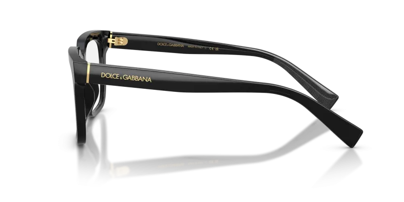 แว่นสายตา Dolce & Gabbana DG3422 501 มุมข้าง ผิวขัดเงาสีดำ