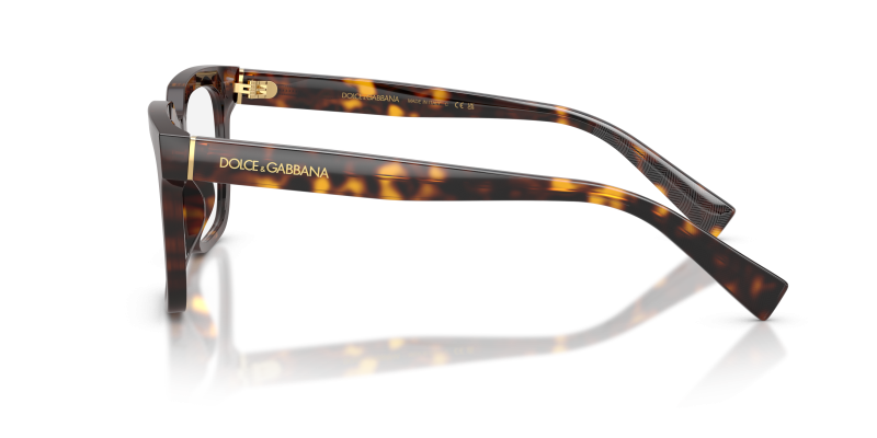 แว่นสายตา Dolce & Gabbana DG3422 502 มุมข้าง ผิวขัดเงาลายฮาวานา