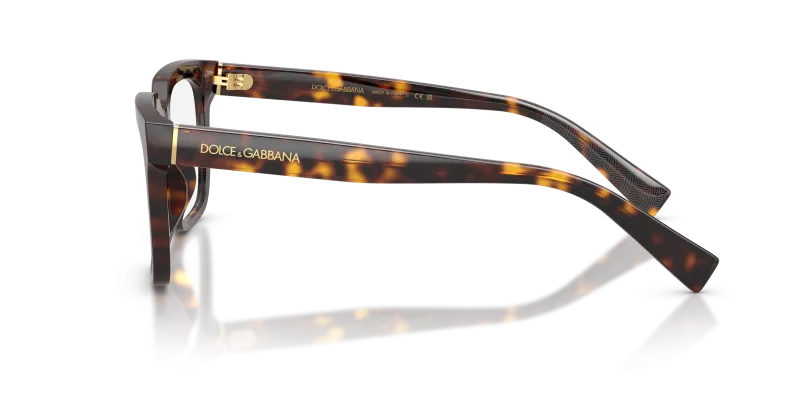 แว่นสายตา Dolce & Gabbana DG3422 502 มุมข้าง ผิวขัดเงาลายฮาวานา