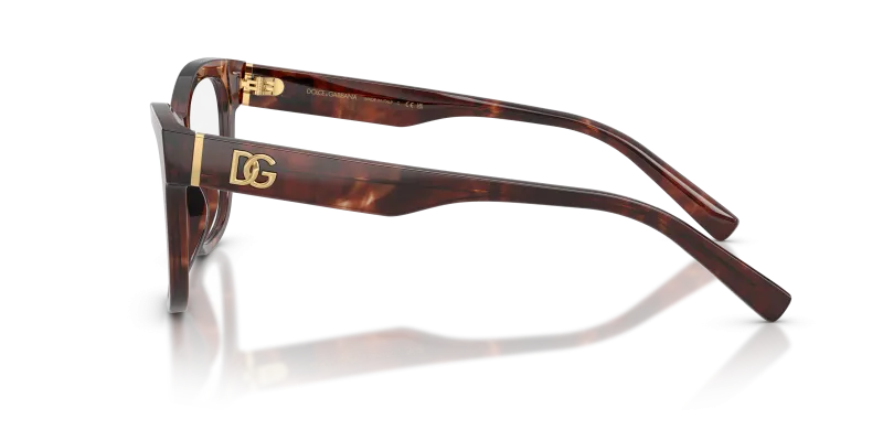 แว่นสายตา Dolce & Gabbana DG3430 3222 มุมข้าง ขาแว่นลายฮาวานา