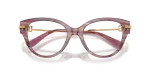 กรอบแว่นสายตา Dolce & Gabbana DG3438-3474 Striped Violet Transparent Dolce & Gabbana DG3438 3474 close-up ด้านหน้า