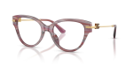 กรอบแว่นสายตา Dolce & Gabbana DG3438-3474 Striped Violet Transparent Dolce & Gabbana DG3438 3474 แว่นสายตาลายแถบม่วง สำหรับผู้หญิง