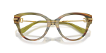 กรอบแว่นสายตา Dolce & Gabbana DG3438-3475 Striped Green Transparent Dolce & Gabbana DG3438 3475 close-up ด้านหน้า