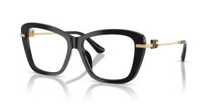 Dolce & Gabbana DG3439 501 แว่นสายตาสีดำคู่ขาทอง สำหรับผู้หญิง