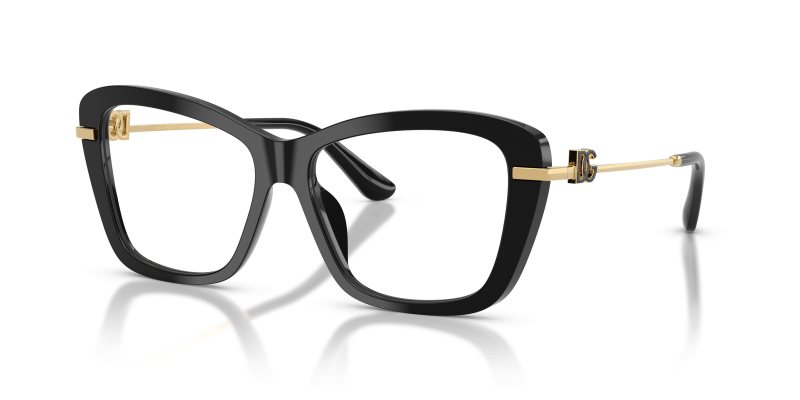 กรอบแว่นสายตา Dolce & Gabbana DG3439-501 Black Dolce & Gabbana DG3439 501 แว่นสายตาสีดำคู่ขาทอง สำหรับผู้หญิง