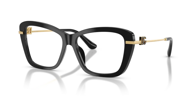 กรอบแว่นสายตา Dolce & Gabbana DG3439-501 Black Dolce & Gabbana DG3439 501 แว่นสายตาสีดำคู่ขาทอง สำหรับผู้หญิง
