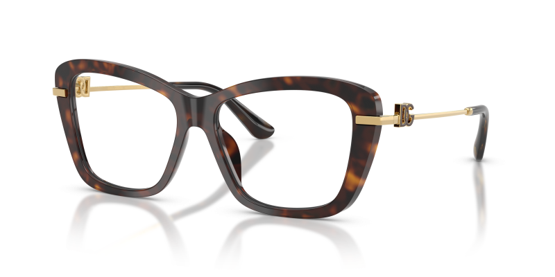 กรอบแว่นสายตา Dolce & Gabbana DG3439-502 Havana Dolce & Gabbana DG3439 502 แว่นสายตาลายฮาวานา ขาทอง สำหรับผู้หญิง