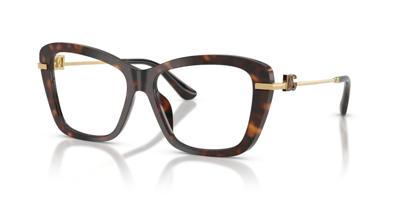 Dolce & Gabbana DG3439 502 แว่นสายตาลายฮาวานา ขาทอง สำหรับผู้หญิง