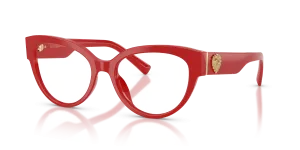 Dolce & Gabbana DG3440 3088 แว่นสายตาทรงตาแมวสีแดงเข้ม สำหรับผู้หญิง