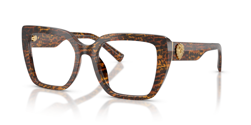 กรอบแว่นสายตา Dolce Gabbana DG3441 3470 ลายเสือดาวโปร่งใส สำหรับผู้หญิง