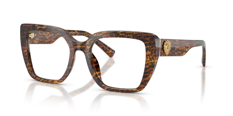 กรอบแว่นสายตา Dolce & Gabbana DG3441-3470 Leo Transparent กรอบแว่นสายตา Dolce Gabbana DG3441 3470 ลายเสือดาวโปร่งใส สำหรับผู้หญิง