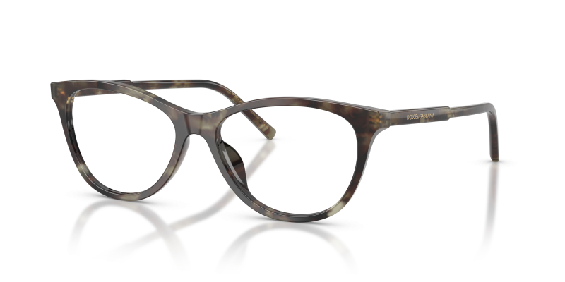 กรอบแว่นสายตา Dolce & Gabbana DG3443-3478 Green Havana Dolce & Gabbana DG3443 3478 แว่นสายตาลายฮาวานาเขียว ทรงตาแมว