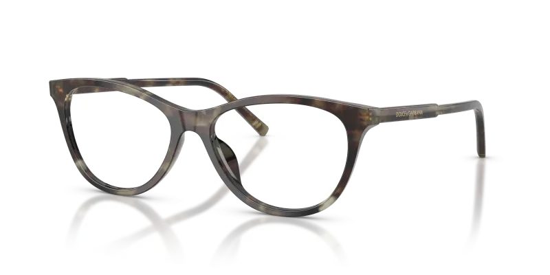 กรอบแว่นสายตา Dolce & Gabbana DG3443-3478 Green Havana Dolce & Gabbana DG3443 3478 แว่นสายตาลายฮาวานาเขียว ทรงตาแมว