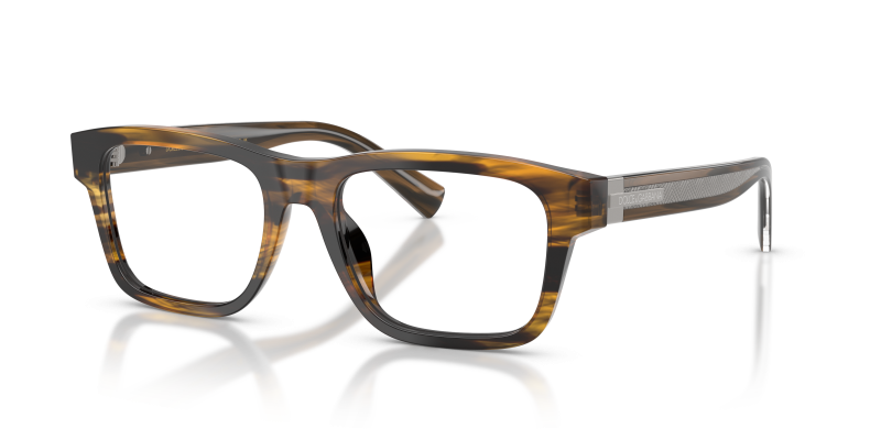 กรอบแว่นสายตา Dolce & Gabbana DG3446-3063 Striped Brown Dolce & Gabbana DG3446 3063 แว่นสายตาลายแถบน้ำตาล สำหรับผู้ชาย