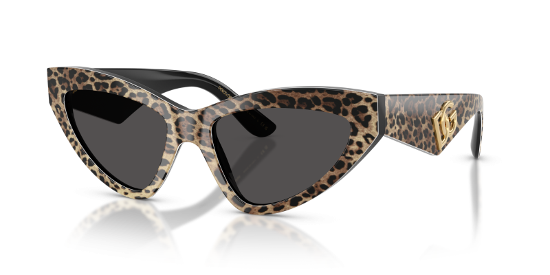 แว่นกันแดด Dolce & Gabbana DG4439-316387 Leo Brown On Black Dolce & Gabbana DG4439 316387 แว่นกันแดดลายเสือดาวน้ำตาลดำ สำหรับผู้หญิง
