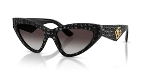 Dolce & Gabbana DG4439 32888G แว่นกันแดดลายจระเข้ดำ สำหรับผู้หญิง