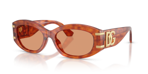 Dolce & Gabbana DG4502 3452/7 แว่นกันแดดทรงวงรีลายฮาวานาคาเมล สำหรับผู้หญิง