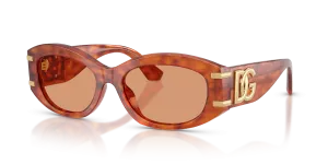 Dolce & Gabbana DG4502 3452/7 แว่นกันแดดทรงวงรีลายฮาวานาคาเมล สำหรับผู้หญิง