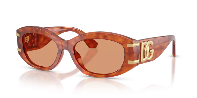 แว่นกันแดด Dolce & Gabbana DG4502-3452/7 Camel Havana Orange Dolce & Gabbana DG4502 3452/7 แว่นกันแดดทรงวงรีลายฮาวานาคาเมล สำหรับผู้หญิง