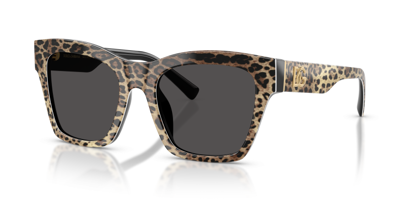 แว่นกันแดด Dolce & Gabbana DG4512-316387 Leo Brown On Black Dark Grey แว่นกันแดด Dolce Gabbana DG4512 316387 ลายเสือดาวน้ำตาลพื้นดำ สำหรับผู้หญิง