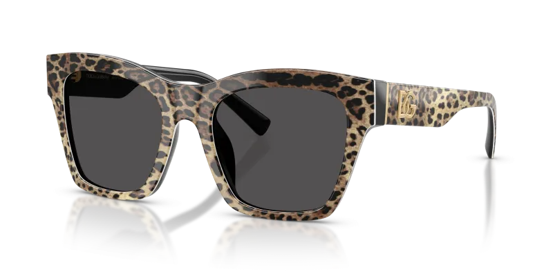 แว่นกันแดด Dolce & Gabbana DG4512-316387 Leo Brown On Black Dark Grey แว่นกันแดด Dolce Gabbana DG4512 316387 ลายเสือดาวน้ำตาลพื้นดำ สำหรับผู้หญิง