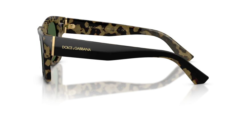 แว่นกันแดด Dolce & Gabbana DG4515 340471 มุมข้าง สีดำเฉดฮาวานาเหลือง