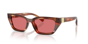 Dolce & Gabbana DG4532 322175 แว่นกันแดดลายแถบน้ำตาล สำหรับผู้หญิง