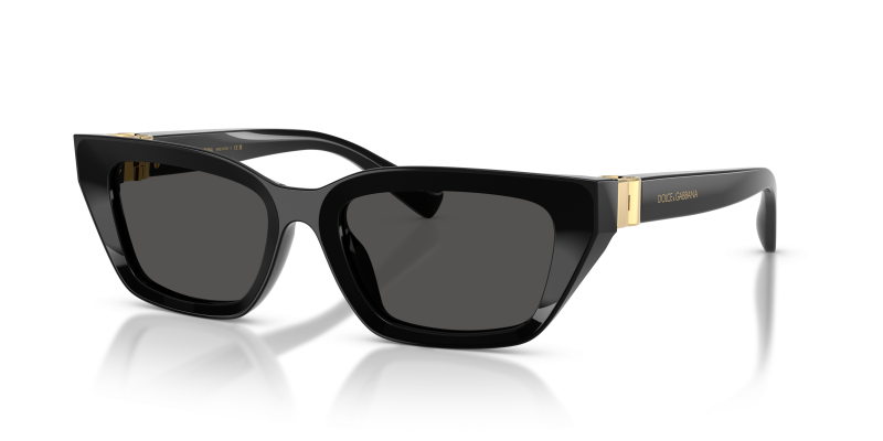 แว่นกันแดด Dolce & Gabbana DG4532-501/87 Black Dark Grey Dolce & Gabbana DG4532 501-87 แว่นกันแดดสีดำทรงตาแมว สำหรับผู้หญิง