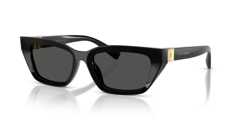 แว่นกันแดด Dolce & Gabbana DG4532-501/87 Black Dark Grey Dolce & Gabbana DG4532 501-87 แว่นกันแดดสีดำทรงตาแมว สำหรับผู้หญิง