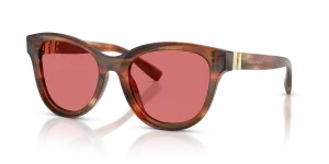 Dolce & Gabbana DG4533 322175 แว่นกันแดดลายแถบน้ำตาล สำหรับผู้หญิง