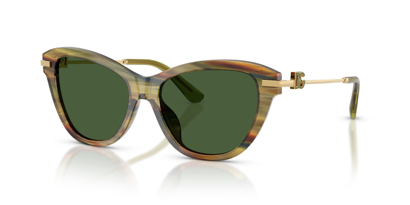 แว่นกันแดด Dolce & Gabbana DG4534-347571 Striped Green Dolce & Gabbana DG4534 347571 กรอบลายทางเขียวโปร่งใส ขาแว่นทอง