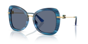 Dolce & Gabbana DG4535 347272 แว่นกันแดดลายแถบน้ำเงิน สำหรับผู้หญิง