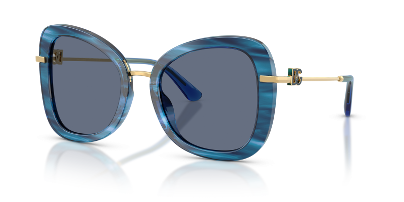 แว่นกันแดด Dolce & Gabbana DG4535-347272 Striped Blue Transparent Blue Dolce & Gabbana DG4535 347272 แว่นกันแดดลายแถบน้ำเงิน สำหรับผู้หญิง
