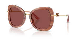 แว่นกันแดด Dolce Gabbana DG4535 347375 แถบแดงโปร่งใส สำหรับผู้หญิง