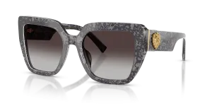 Dolce & Gabbana DG4538 34718G แว่นกันแดดลายลูกไม้สีดำ สำหรับผู้หญิง