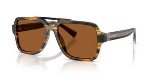 Dolce & Gabbana DG4544 306363 แว่นกันแดดลายทางน้ำตาลบรอนซ์ สำหรับผู้ชาย
